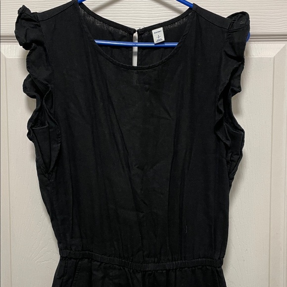 Old Navy | Black | Ruffle | Linen Blend |Sleeveless | Cropped | Romper  | Size S - Picture 3 of 16
